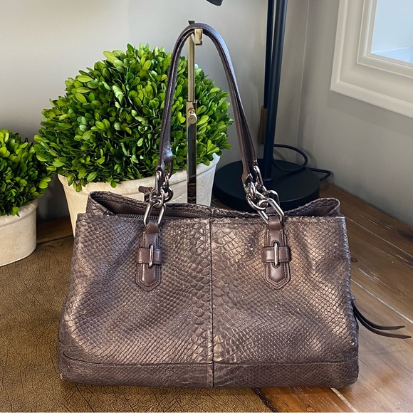 Coach Chelsea Jayden Bronze Exotic Metallic Brown Shoulder Bag - Picture 6 of 15
